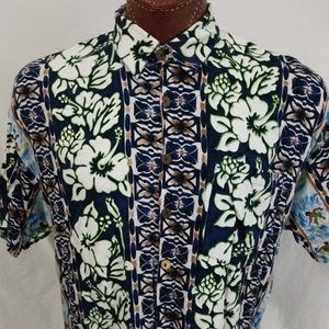 DK Hawaiian Collection Aloha Shirt Hibiscus XL